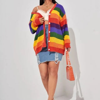 Rebel Rainbow Striped Cardigan
