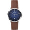 Michel Herbelin City BRW Lather Strap Blue Dial Watch  19515/15