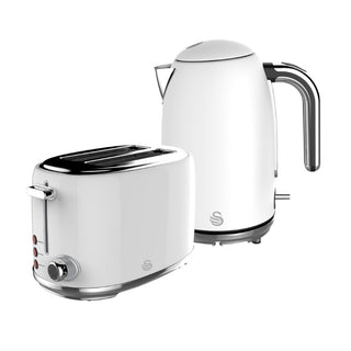 Swan Pearl White 1,7 Litre cordless Kettle & 2 Slice Toaster