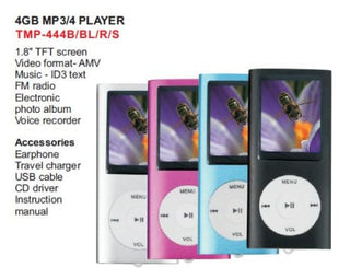 Telefunken 4GB MP4 Player TMP-444B/R/S