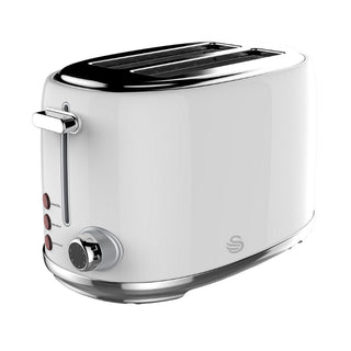 Swan 2 Slice Stainless Steel Pearl White Toaster