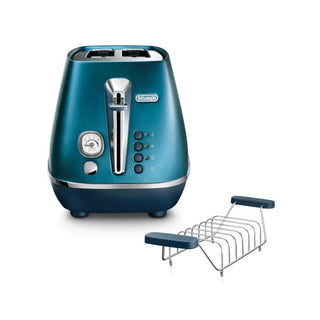 Delonghi Distinta Flair 2 Slice Toaster Prestige Blue CTI2103.BL + Bun Warming