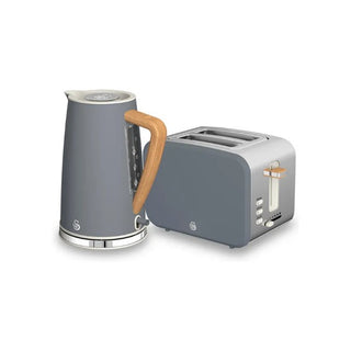 SWAN - NORDIC SLATE GREY 1.7L KETTLE & 2 SLICE TOASTER PACK SNR2P