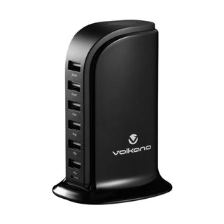 Volkano Peak series 6 port USB charger - BLACK VK-103-BK