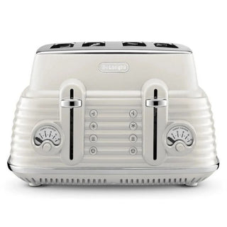 Delonghi Scultura Selections 4 Slice Toaster: Limestone White CTZS4003.W