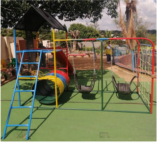 Double Jungle Gym with Chains on the swings.