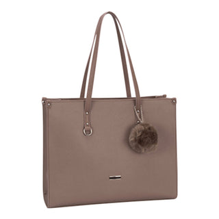 SupaNova Pom Pom Series Fashionable 15.6` Ladies Laptop Handbag - Taupe