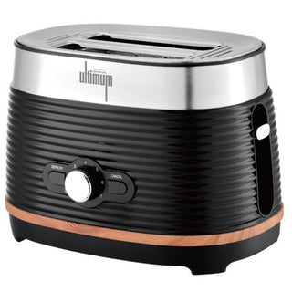 Sunbeam S/S Black Ribbed + Wood Trim Efffect Toaster SUTTR-2800