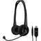 Monacor Professional stereo headphones with electret boom microphone BH-010USB