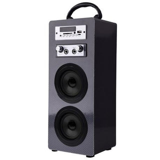 Volkano Carnival Series Black Wrapped AUX Tower Speaker Twin Conservative Wrap VK-3009-BK