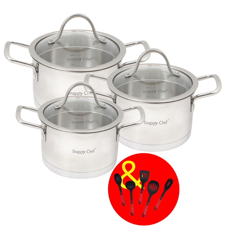 Snappy Chef 6pc Platinum Cookware SSCS006