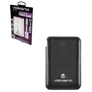 Volkano Ultra Slim 5000 MAH Powerbank with built in overcharge protection  VK-9000-Black