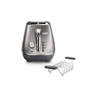 Delonghi Distinta Flair 2 Slice Toaster Finess Silver CTI2103.S + Bun Warming