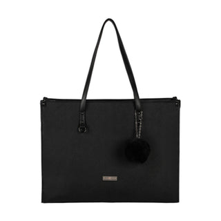 Supanova Pompom Ladies Laptop Bag Blk