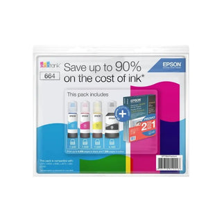 Epson 664 Ink Bundle - 4 Ink and Paper EP-664-PREM