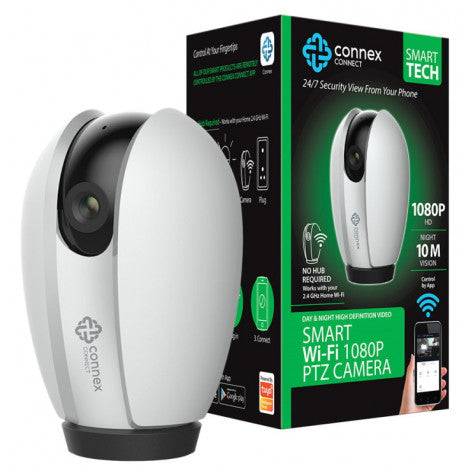 Connex Connect Smart WiFi 1080P PTZ IP Camera Indoor CC-C1001