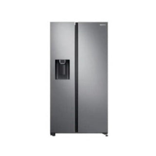 Samsung 617L Net 2 Door Frost Free Side by Side Fridge with Non-Plumbed Water & Ice Dispenser - Matt Silver