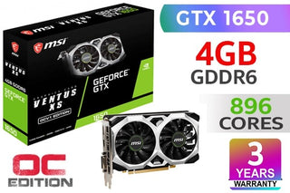 MSI GeForce GTX 1650 D6 VENTUS XS V1 4GB OC GDDR6 Graphics Card