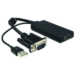 Volkano Append series VGA male to HDMI female converter, 10cm cable, with Sound VK-20046-BK