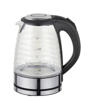 Sunbeam - 1.7 Litre Ribbed Glass Kettle - Black  SGRK-017