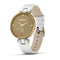 Garmin Lily™ Light Gold Bezel with White Case and Italian Leather Band 010-02384-B3