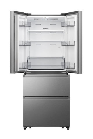 Hisense 380L No Frost French Door Fridge Freezer - Brushed Stainless Steel