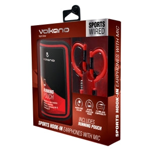 Volkano Haste series sports hook in earphones with mic VK-1002-BKRD