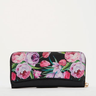 Pierre Cardin Aaliyah Floral Ziparound Purse Black