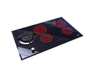 Defy - Gemini Dual Fuel Hob - 1Wok + 4Ceran - Black  DHG901