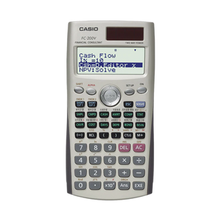 Casio financial type 12 digits calculator, Silver FC-200V-2-W-DT