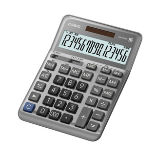 Casio desktop type 16 digits calculator, Silver DM-1600F-W-DP
