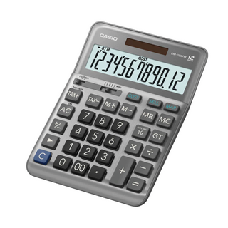 Casio desktop type 12 digits calculator, Silver DM-1200FM-W-DP