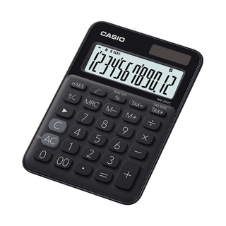 Casio mini desk type 12 digits calculator, Black MS-20UC-BK-WA-DC