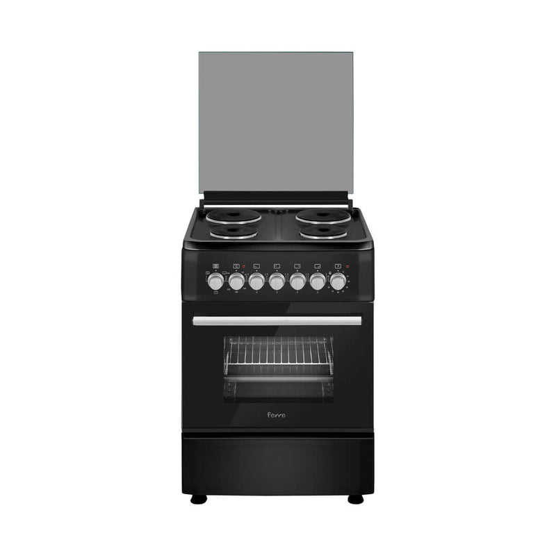 Ferre 50 x 60 4 Elec, Elec Oven, Glass Lid, Thermostat, 1 Pans, Black