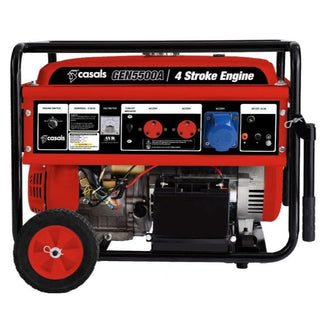 Generator Electric Key & Recoil Start Steel Red Single Phase 4 Stroke 4400W