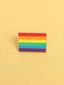 LGBT Rainbow Stripe Print Brooch