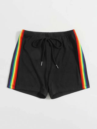 Rebel Rainbow Striped Shorts