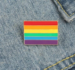 LGBT Rainbow Stripe Print Brooch