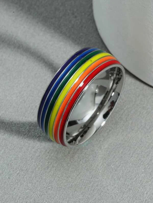 LGBT Rainbow Striped Ring