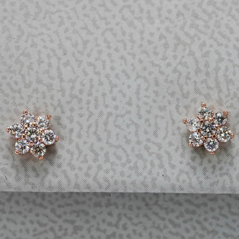 9K Rose Gold 0.34ct Diamond Earrings