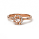 9K Rose Gold Pink Morganite 0.30ct Diamond Ring