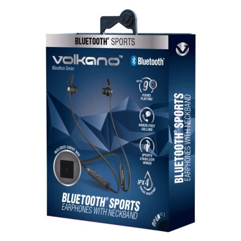 Volkano Marathon series Bluetooth earphone with neckband - Black  VK-1101-BK