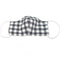 A black and white check adults 3-layer fabric mask. It has 2 elastic ear loops.