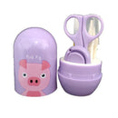 pink pig baby manicure set with grooming tools