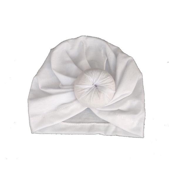 Baby Turban Hat - White