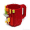 Red Building Brick Mug with assorted building blocks.