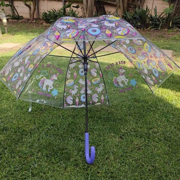Clear Unicorn Umbrella in lilac
