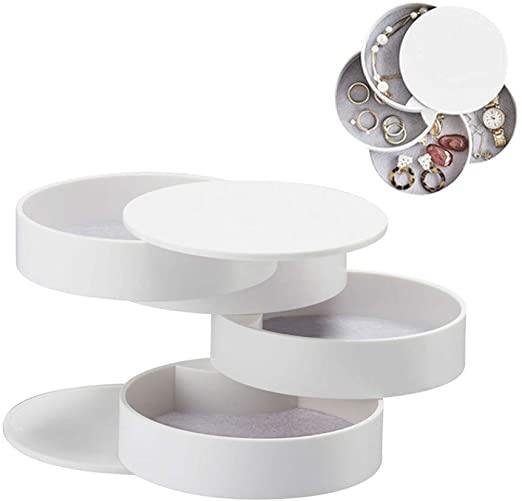 Compact Rotating Jewellery Organizer - White