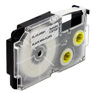 Casio 9mm x 8m Black on Clear Label Tape XR-9X1XR-W