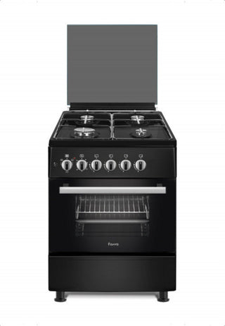 Ferre 60cm Black Free Standing 4 Burner Gas/Electric Oven